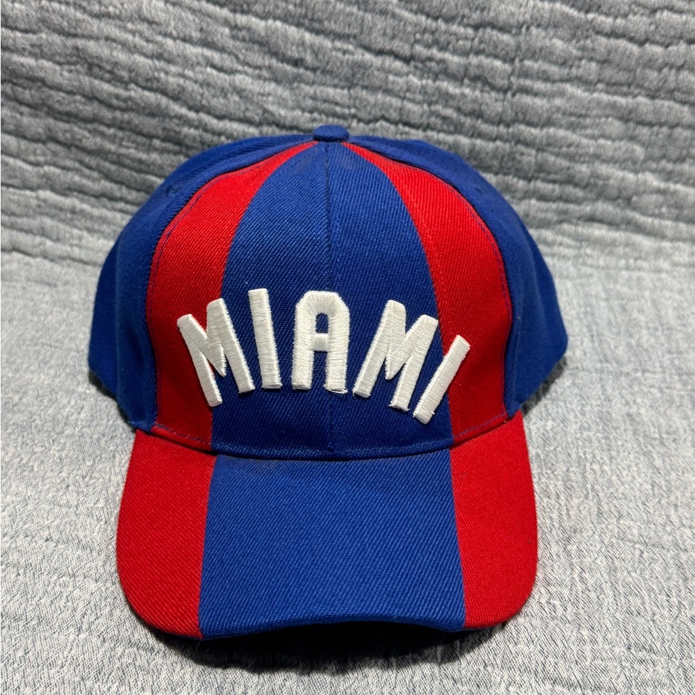 Miami Ohio Redhawks Hat NCAA Red And Blue Strapback NWOT Adult Adjustable